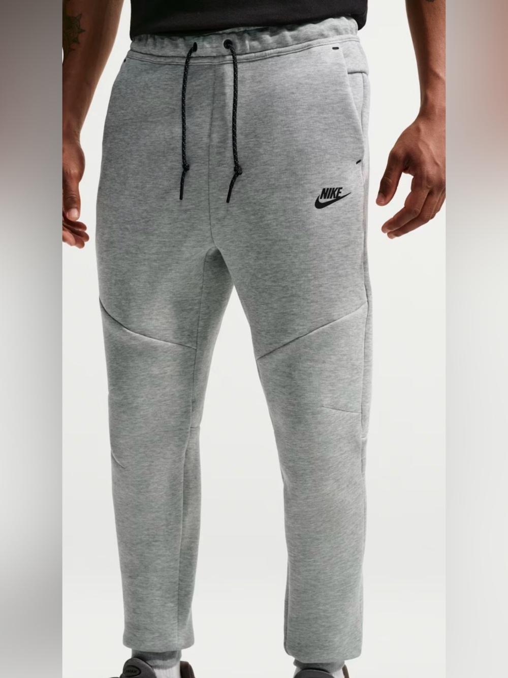 Nike Tech Men's Fleece Joggers Dark Grey Heather Black Small HV0959-063